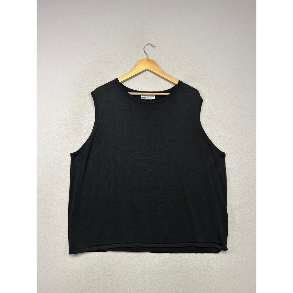 Minimalist August Max Woman Women 3X Black Knit Sleeveless Tank Top Layering
